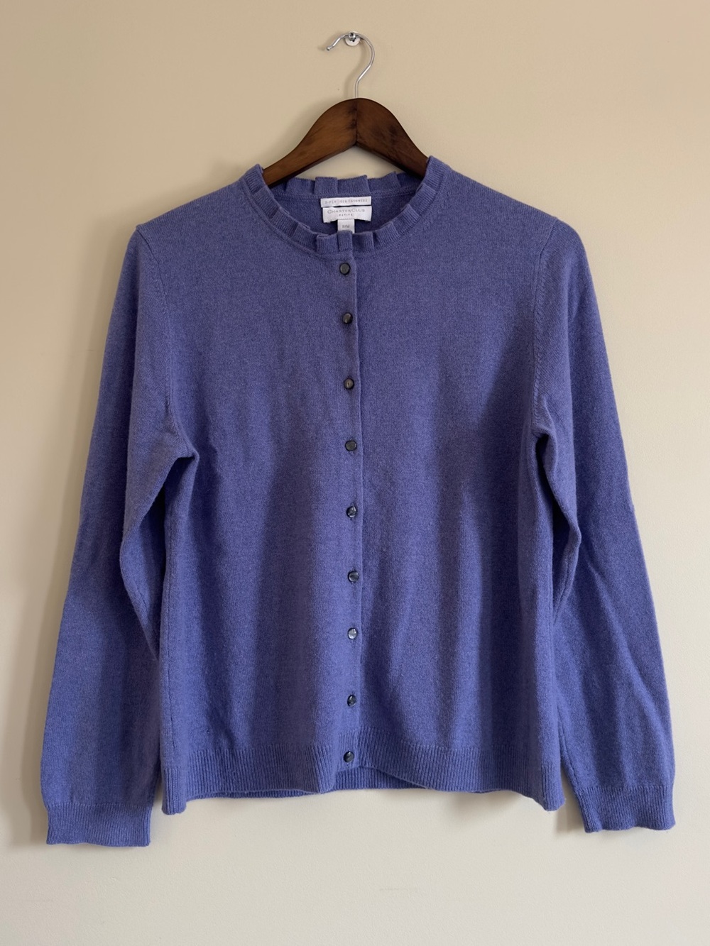 Charter Club 100% Cashmere Knit Cardigan Sweater in Periwinkle